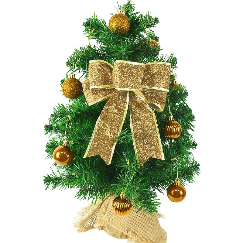 Description Picture 6 of itemDIY Christmas Tree Hanging Ornament Glitter Gold/Red Bow Bowknot Crafts New Year 2024 Navidad Natal Noel Gift Box Wreath Decor