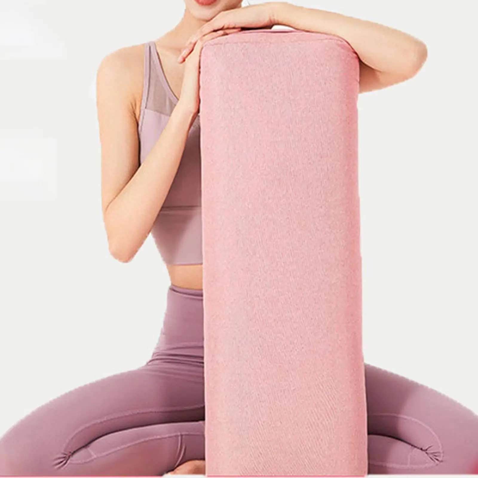 

Professional Yoga Bolster with Carry Handle Pillow for Legs Restorative Yoga Beige