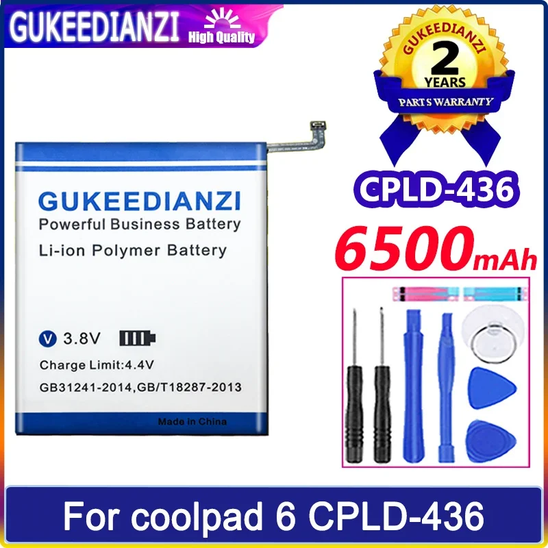 

GUKEEDIANZI Battery 6500mAh For Coolpad 6 for coolpad6 CPLD-436 Bateria