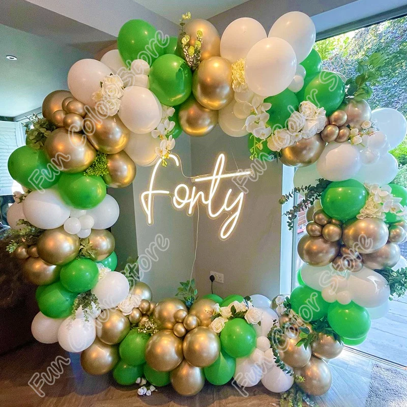

175pcs Colorful Latex Green Balloon Wedding Birthday Party Garland Golden Decoration Mariage Gender Reveal Baby Shower Kits