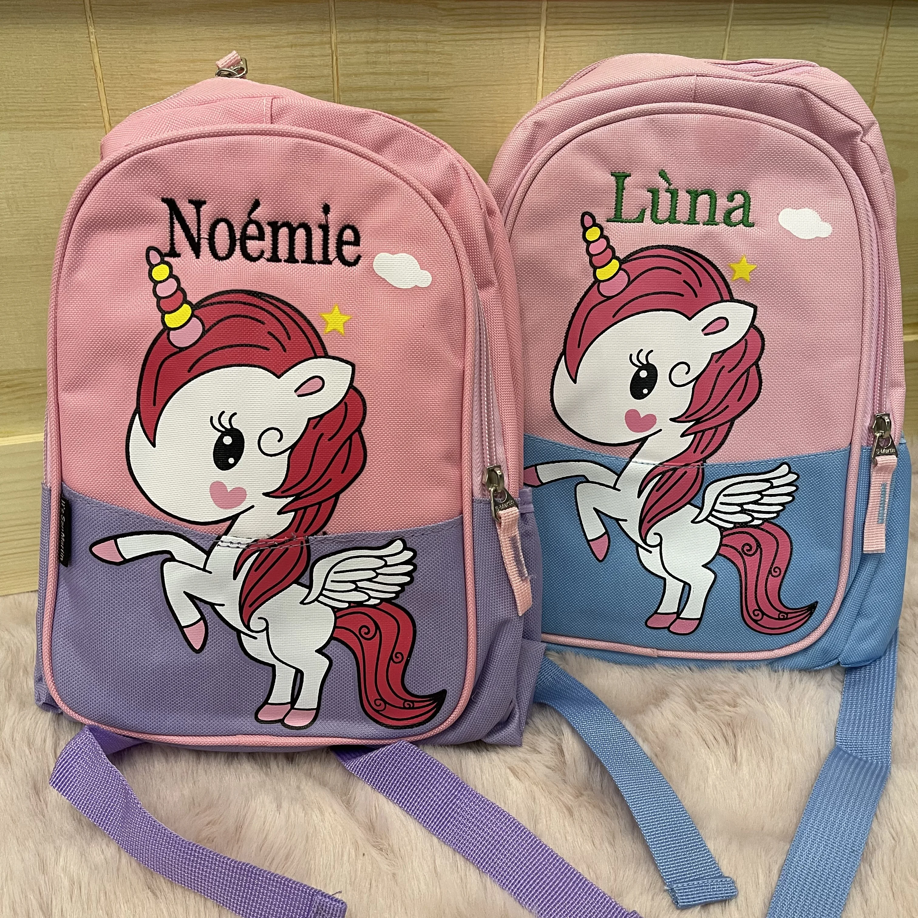 

New Models Kindergarten Boys Girls Schoolbag Personalized Name Cute Unicorn Children Backpack Outdoor Travel Snack Backpack