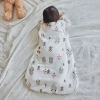 Baby Sleeping Bag Sleeveless Spring Baby Sleepsacks 3-24Months Kids Sleepwear Cute Animal Print Anti-Kick Blanket 2.5Tog 2