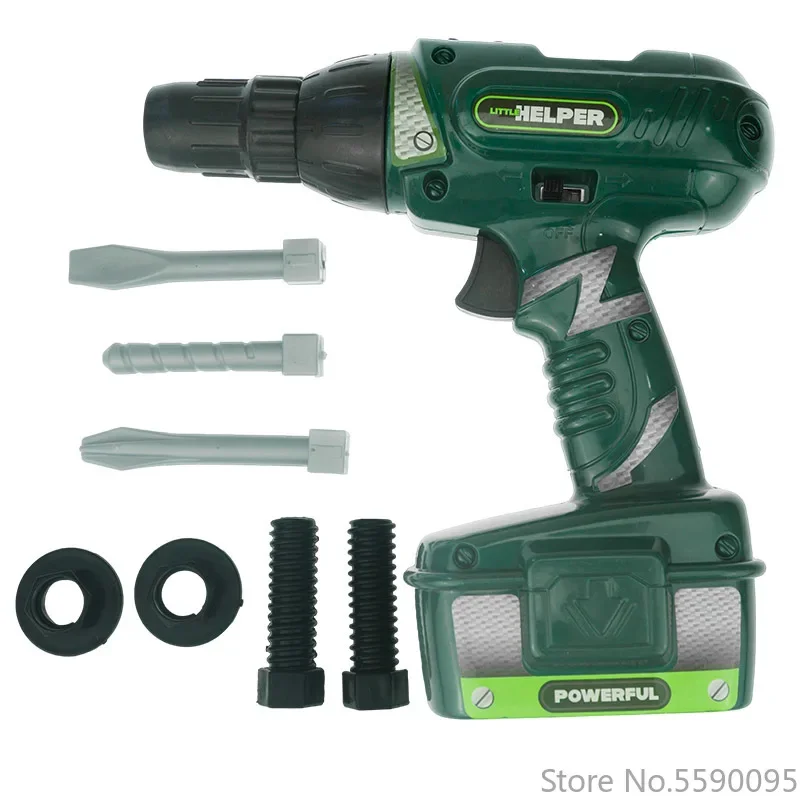 Tools Toys Electric Drill BO Simulation Screw Driver Kids Power Repair Tools Kits Children Pretend Play Sets Gift Toys for Boys