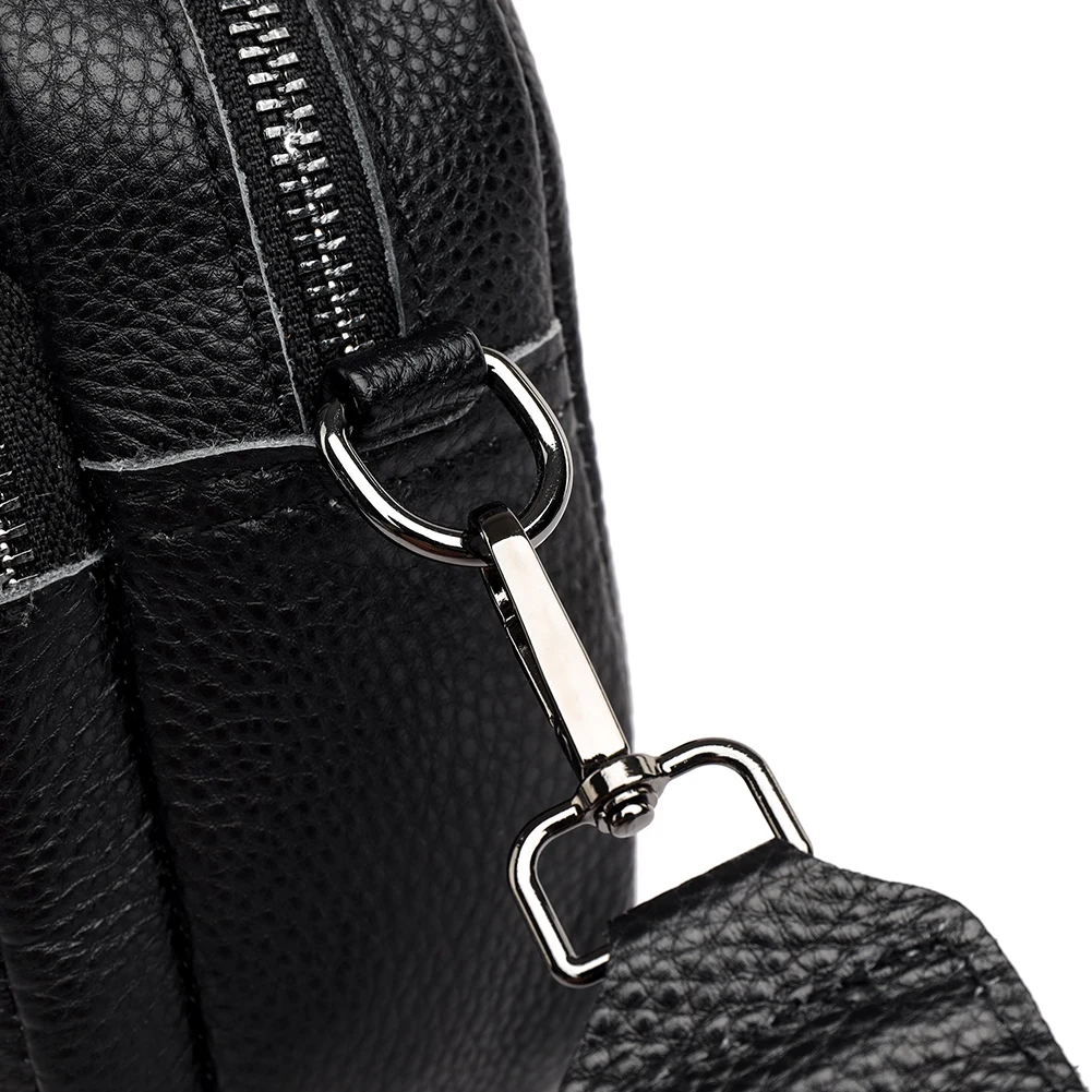 Genuine Leather Crossbody Bag with 2 Straps for Women