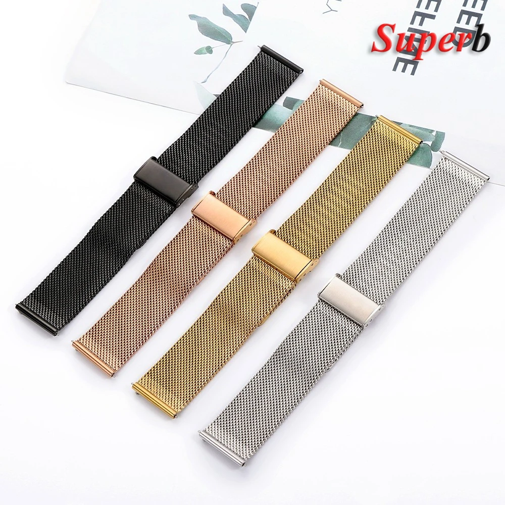 Elegant Milanese Loop Stainless Steel Mesh Bracelet Wristband