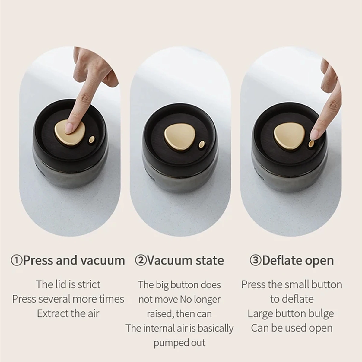 Coffee Bean Vacuum Sealed Tank Glass Manual Vacuum Container Jar Tea Nut Kitchen Storage Organizer Outdoor Camping Canister 6