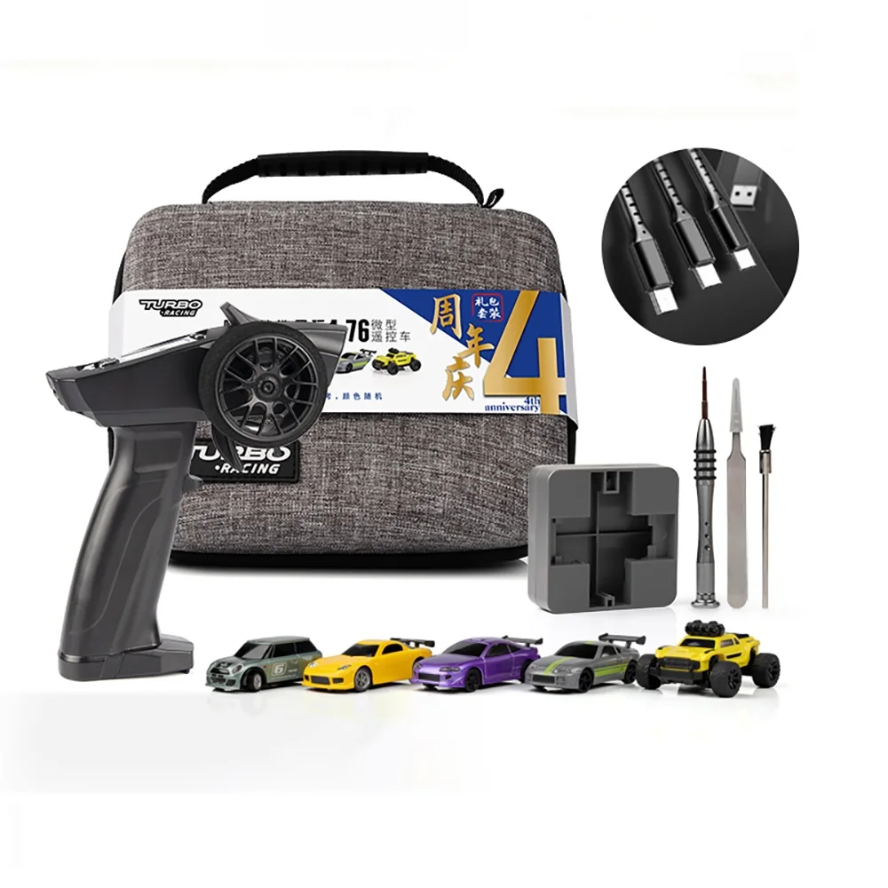 QT22009 - Mini voiture t?�l?�command?�e pour enfants et adultes, Course ?� plat, Kit RTR de bureau 