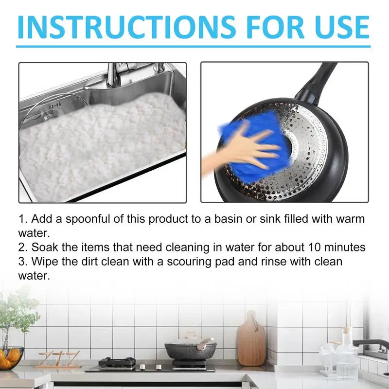 Cleaning Powder All-Purpose Household Cleaners 100g Powerful And Protective Kitchen Cleaner Powder With Sponge For Porcelain