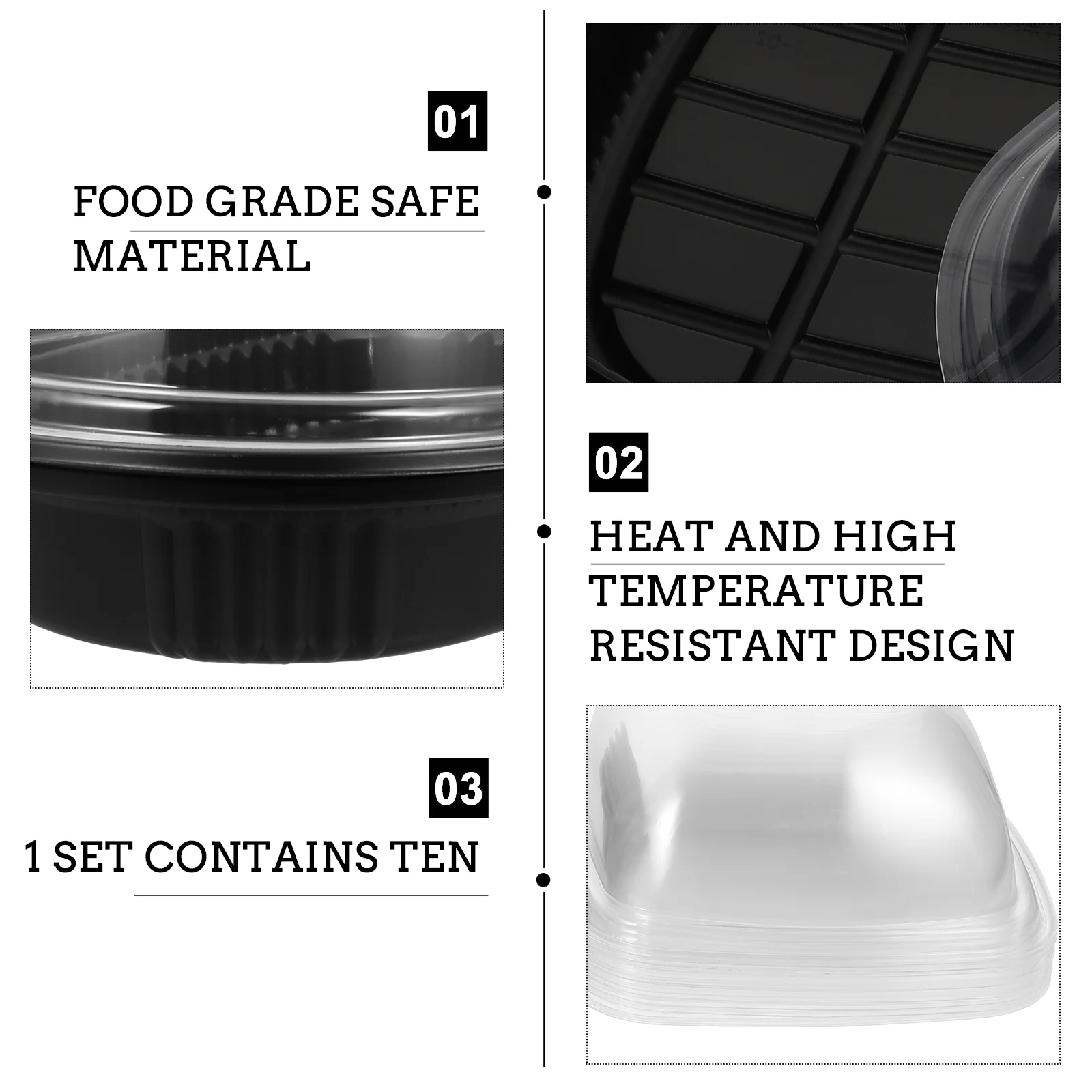 10 Pcs Roast Chicken Box Takeaway Food Containers Disposable Plastic Box Kitchenware Packaging Boxes For Catering Supplies Heat