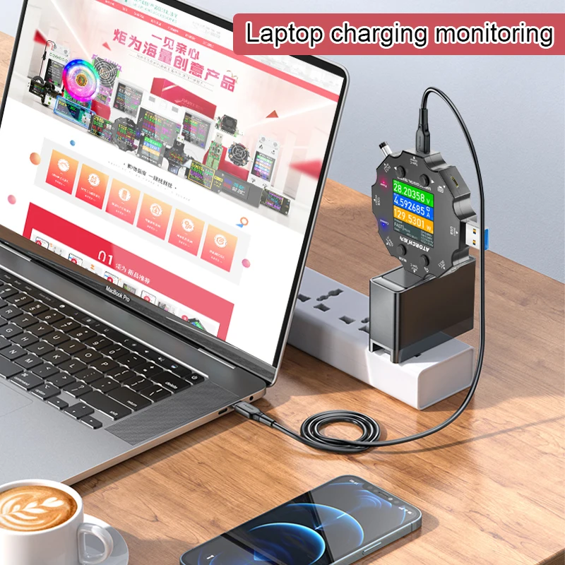 와이파이 투야 USB 테스터 고속 충전 프로토콜, 전압 전류 계량기, C타입, PD3.0 휴대폰 충전기 테스터, 확장 가능한 기능