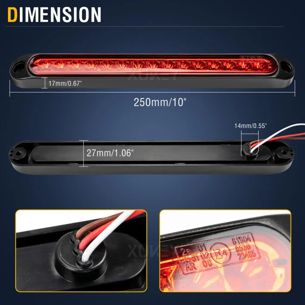 EXLECO 2 X Fanali Posteriori Rimorchio LED Luci Posteriori a LED per Rimorchio 12V Fari Posteriori Auto Impermeabile Universale Fanalino Posteriore a 26 LED con ECE E-Mark Luci Posteriori per Camion