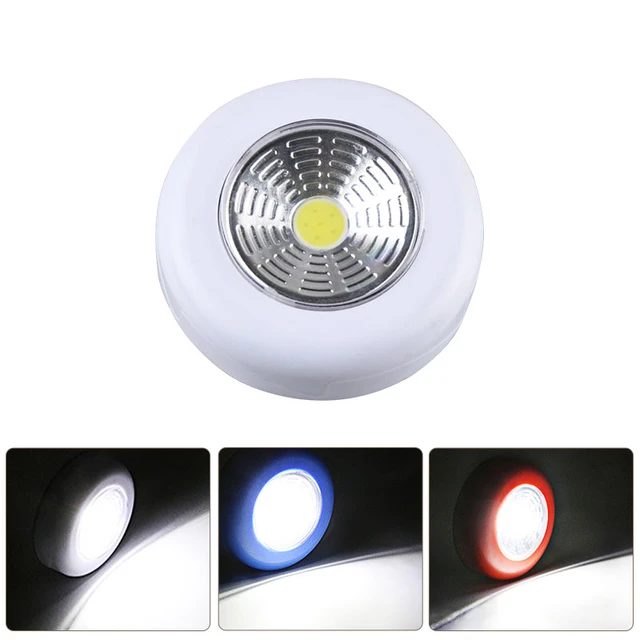 Luces LED de disco con control remoto, luces inalámbricas de armario que  funcionan con pilas, luces de presión para debajo del gabinete, luces de