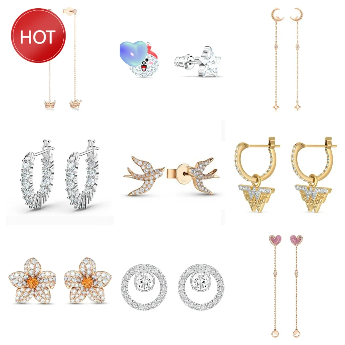 

2024 новый дизайн элегантные и модные серьги с кристаллами для женщин идеально подходят для конфет и особых событий