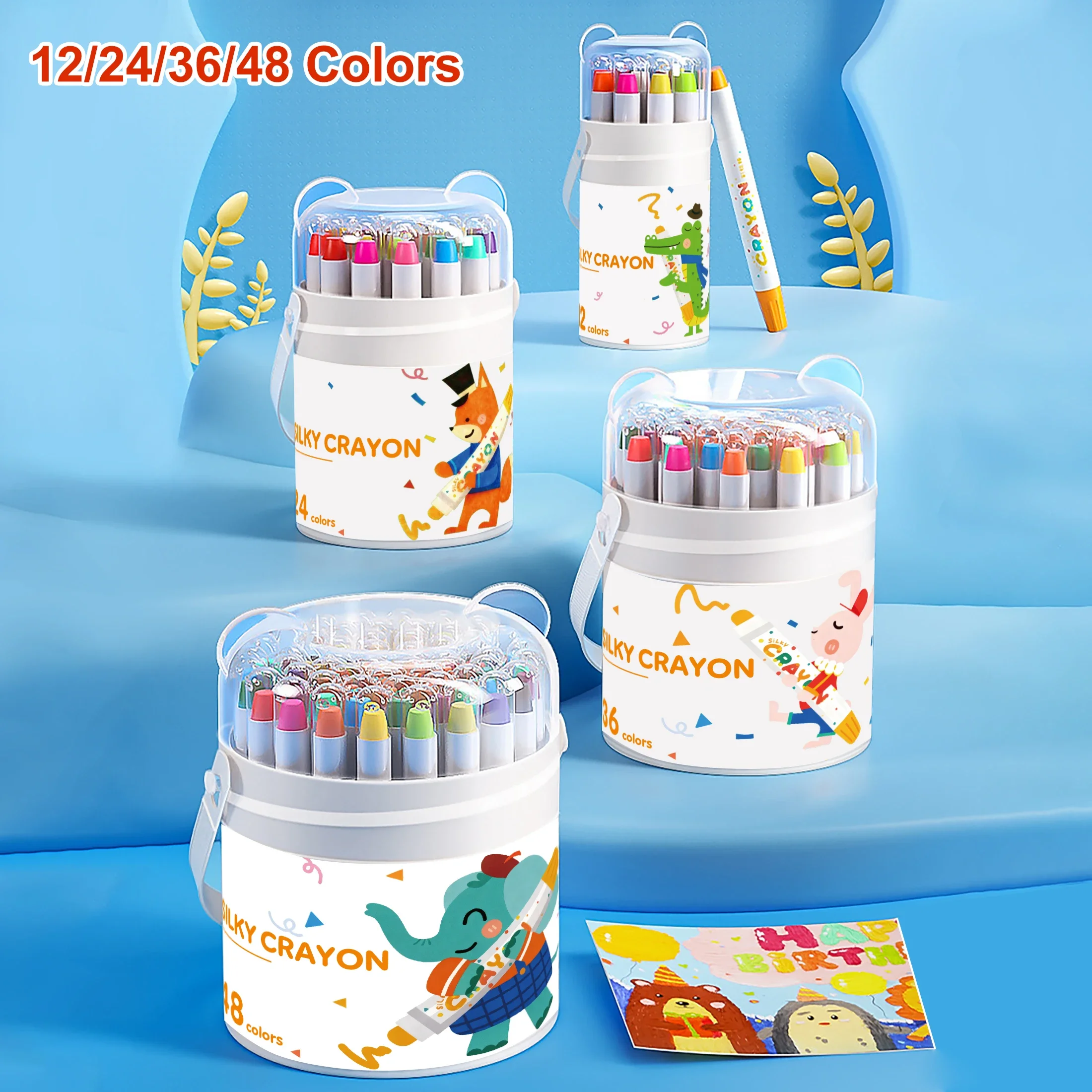 Vibrant Washable Twistable Crayons Set with Easy Grip - Multicultural Pastel Gel Colors