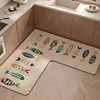 L-shaped Corner Kitchen Carpet Cartoon Minimalist PVC Floor Mat Fish Pattern Waterproof Oil-proof Rug Non-slip Easy-care Mats IG 3