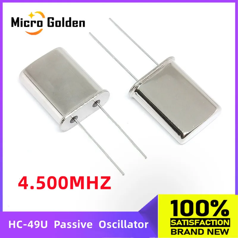(10pcs) 4.500M 4.500MHZ 4.5M 4.5MHZ Passive Crystal Oscillator HC-49U 2Pin Quartz Crystal Resonator 49U DIP2 Through Hole