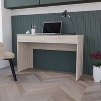 Computer Desk Aberdeen, Two Drawers, Designed with Black, Smokey Oak or Light Gray Manufactured Wood FinishComputer Desks 1
