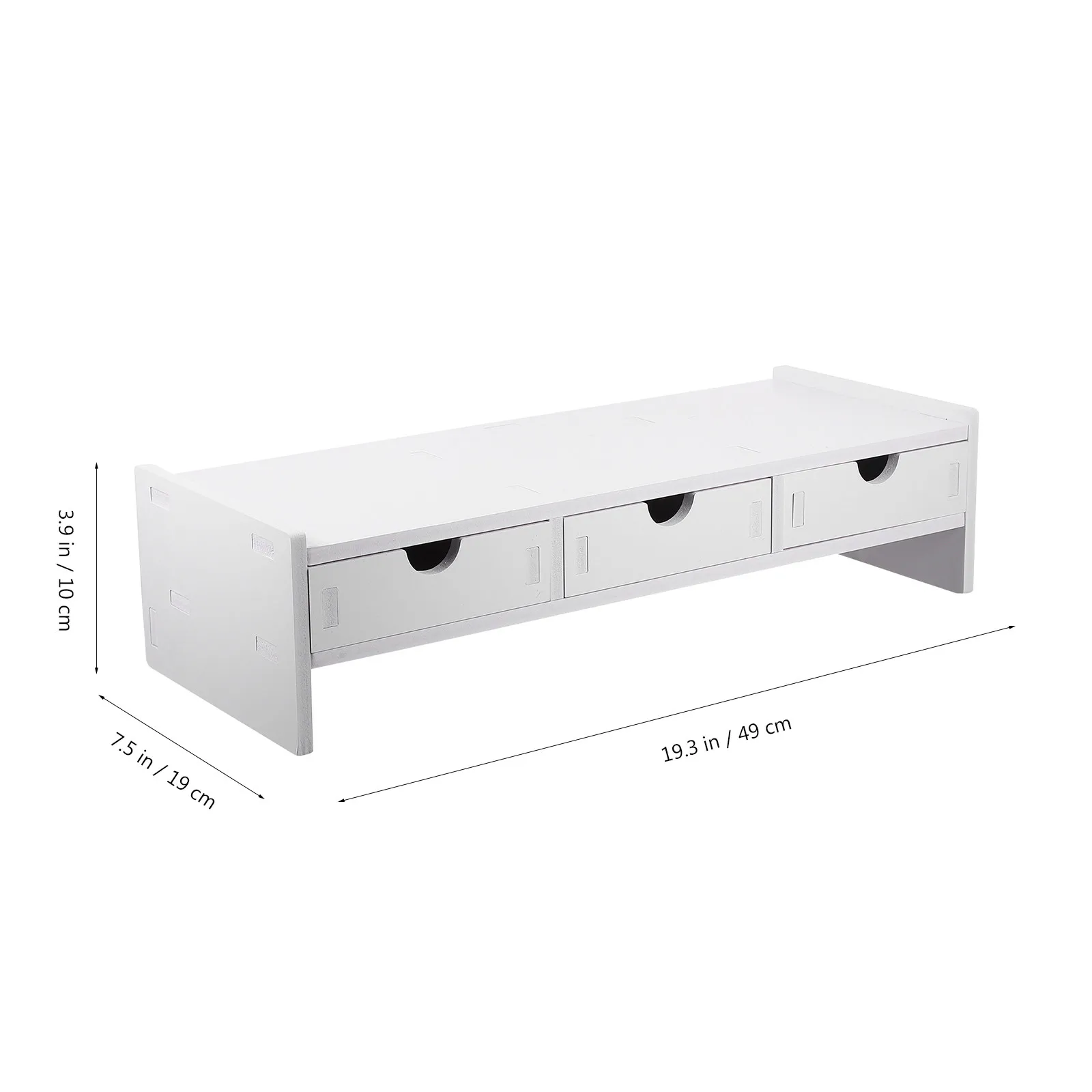 모니터 라이저 스탠드 컴퓨터 화면 높이 조절 가능 흰색 PVC 3단 서랍 내구성 있는 목재 플라스틱 데스크 정리함 노트북 모니터