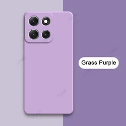 Enhanced Square Liquid Silicone Shockproof Phone Case - Soft Protective Anti - Drop Cover - Motorola Moto G86 (Grass Purple)