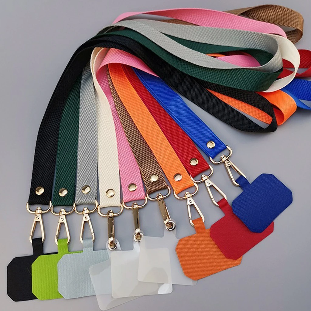 Durable Solid Color Phone Lanyard with Anti-Lost Pendant