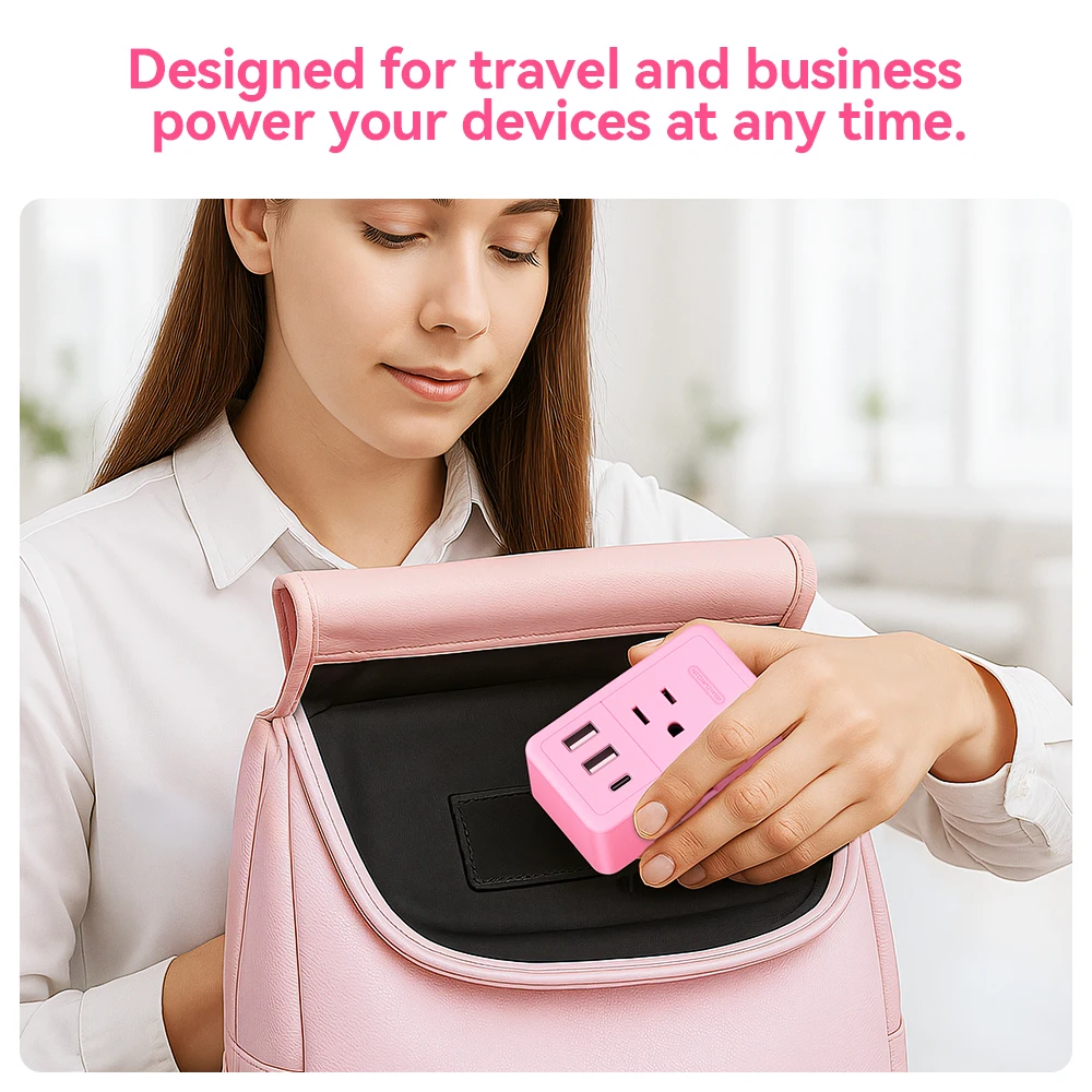 Power Strip 15FT Extra Long Power Strip with USB-C Fast Charging 3 AC Outlets 2 USB Ports Flat Plug Extension Cord for Home Office Travel