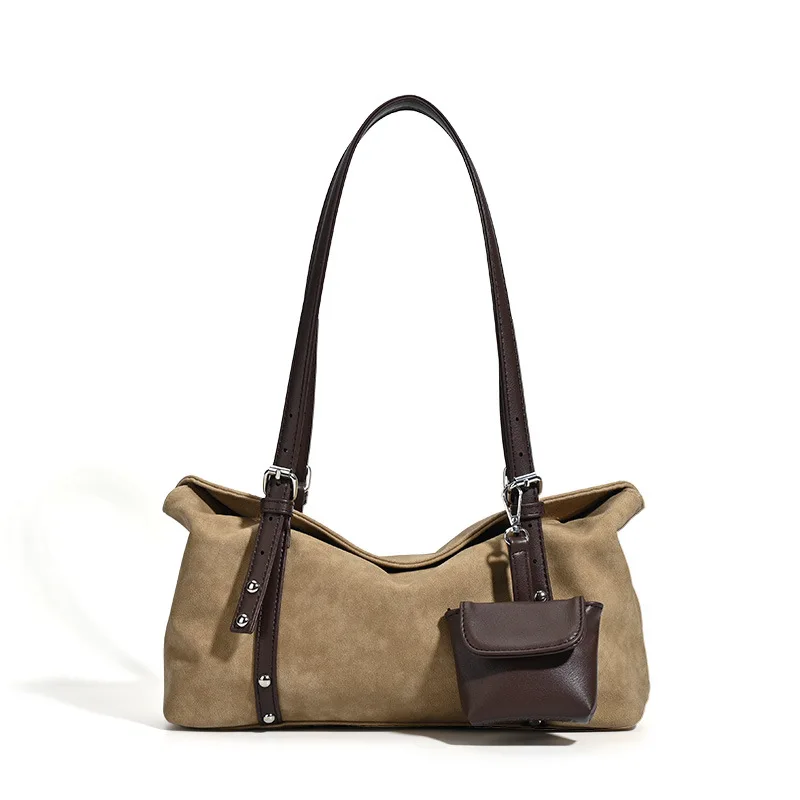 New Vintage Design Top Layer Single Shoulder Bag Versatile Autumn Winter Crossbody Bag for Commuting Square Shape Leather Bag