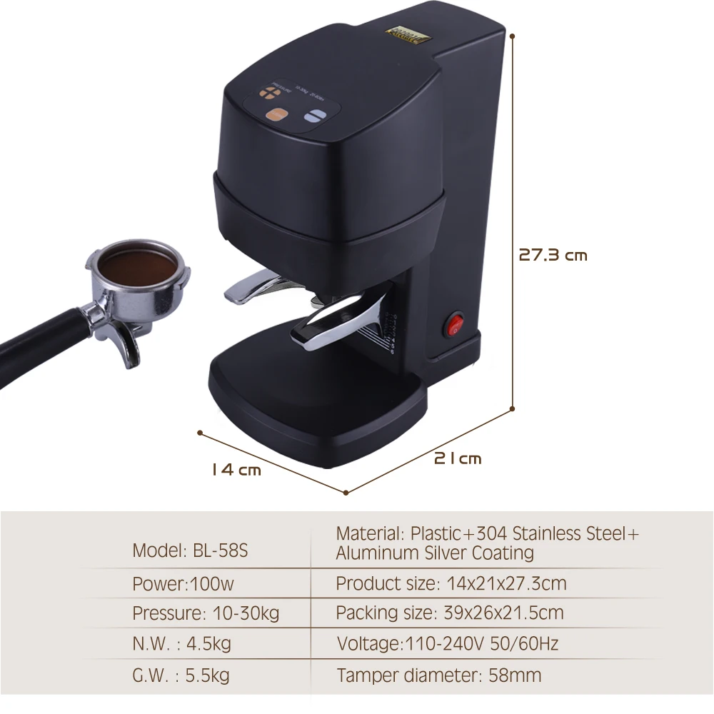 110V 220V Coffee Tamper 58MM For Coffee Automatic Electric Coffee Powder Flat Press Tamper Coffee Tool For Espresso Powder Tool 6