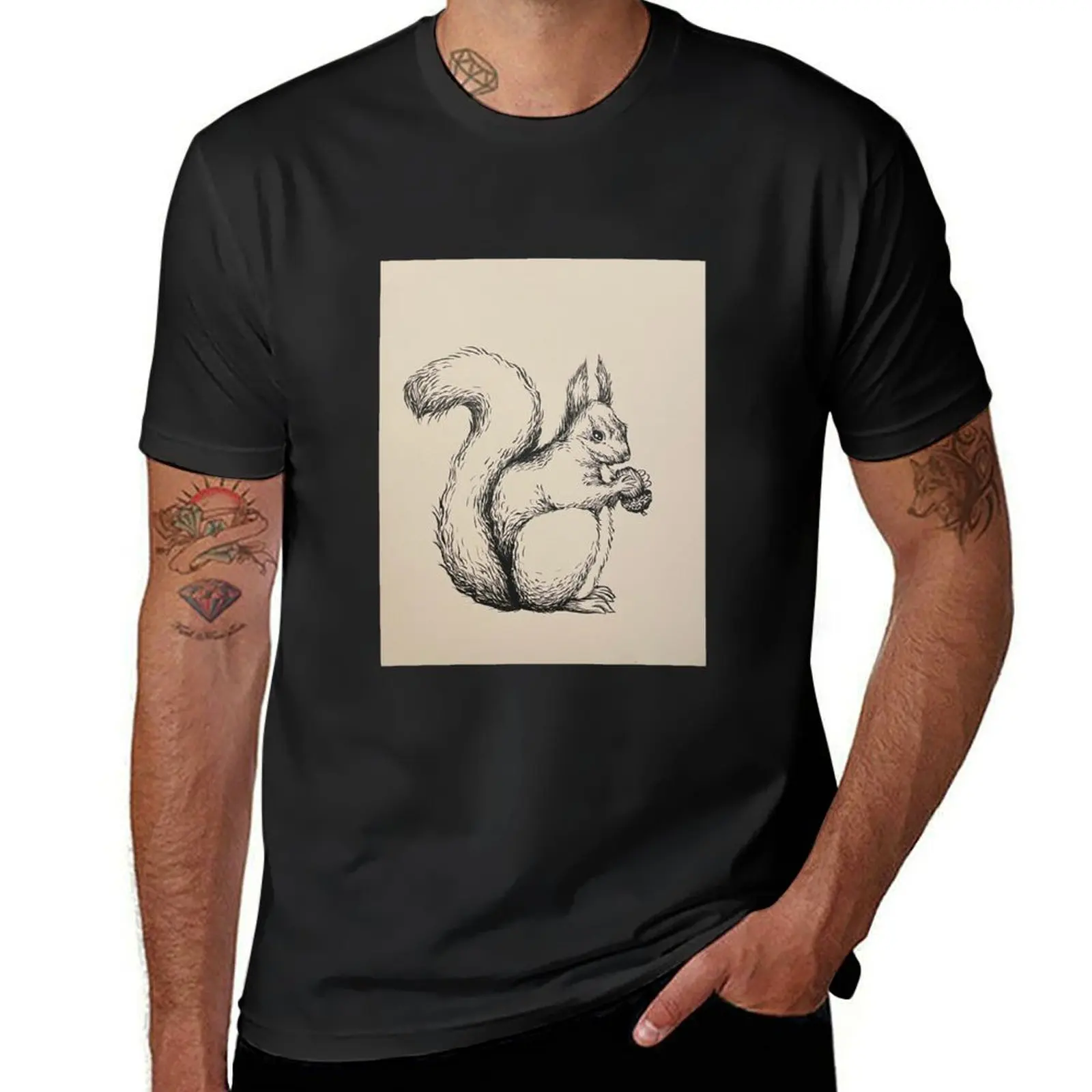 

Squirrel with acorn T-Shirt blacks sublime boys whites mens clothing
