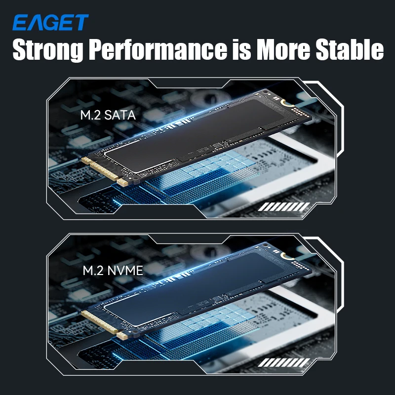 EAGET M.2 PCIE SSD 케이스 NVME 듀얼 프로토콜 M.2 to USB Type C 3.1 SSD 어댑터 NVME PCIE NGFF SATA SSD 디스크 박스 M.2 SSD 케이스