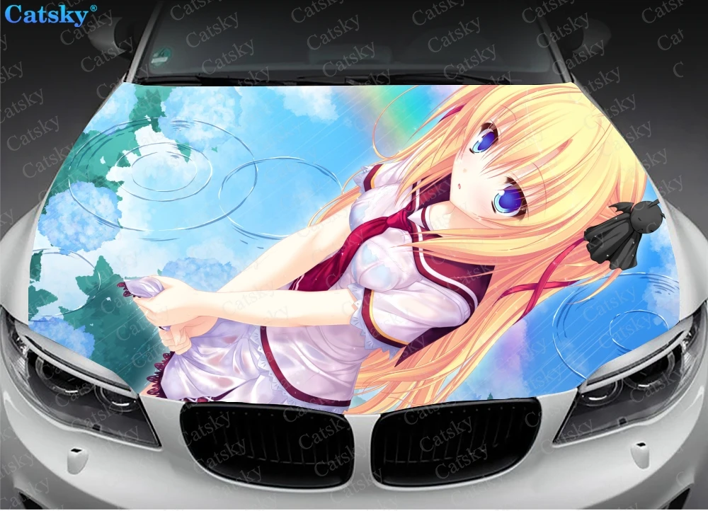 

Anime Girl Car Hood Sticker,Sword Car Hood Decoration, Hood Protection Cover, Vinyl Car Sticker, Custom Side Sticker Car Decals