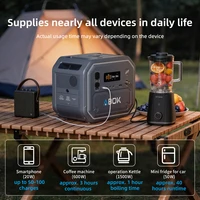 Station d'alimentation ABOK Ark2500 2500W, générateur solaire AC, batterie LiFePO4 2160Wh, 4000+ cycles, pour la maison, le camping et les activités de plein air 3