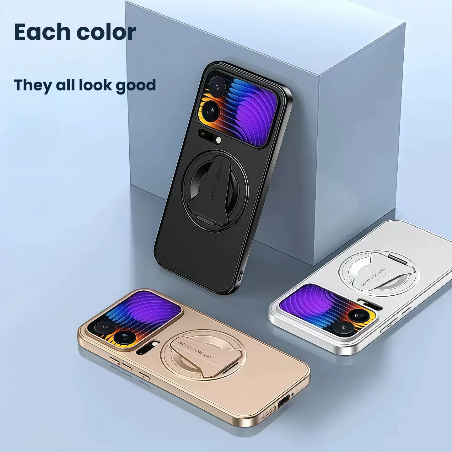 Sleek Frosted Magnetic Stand Anti-Drop Phone Case - Protective Cover