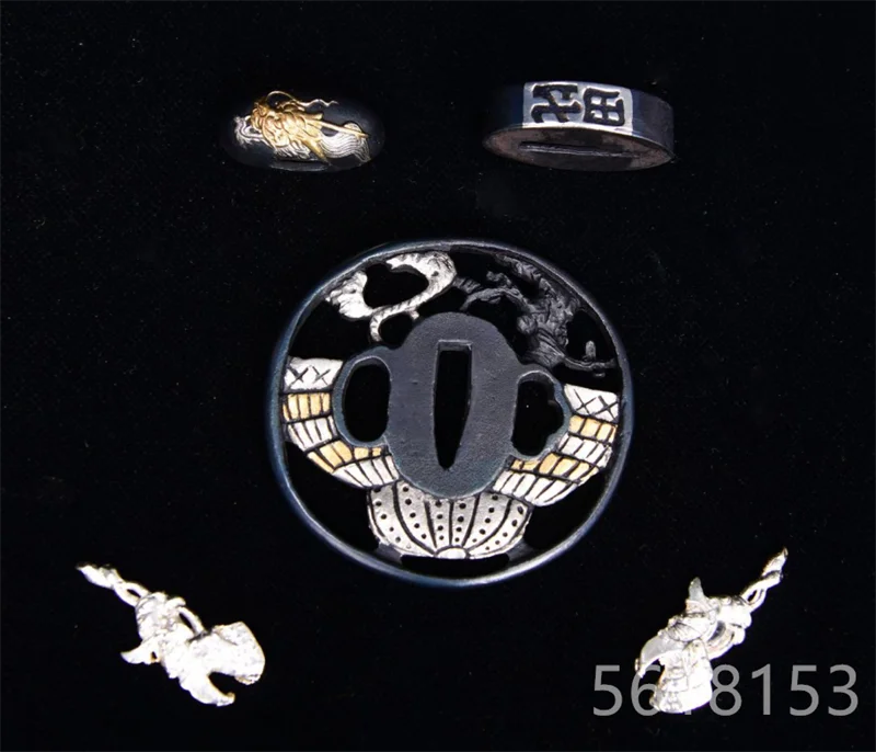 

Шлем Hige gold медь Цуба fuchi Menuki для японской катаны вакидзаси Танто