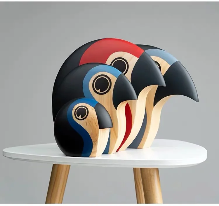 

Nordic Cross-border Craft Parrot Ornaments, Solid Wood Decorations, Wooden Toys, High-end Ornaments, Pure Handmade Artworks