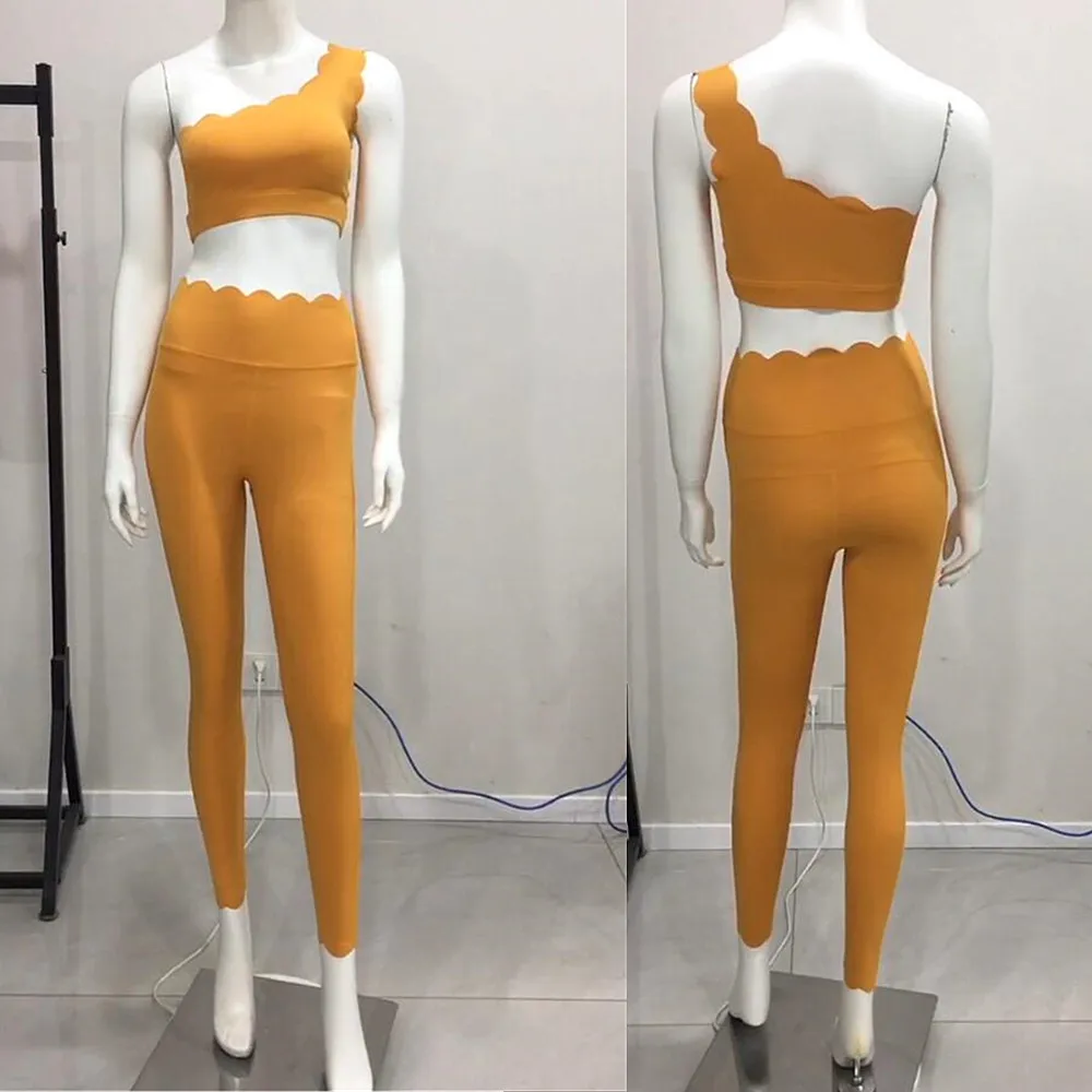 Laser One Shoulder Sport Bra Yoga Set Women Legging Fitness Workout Pant 1/2Pcs,sports bra set,gym workout set,yoga pants set,yoga set,fitness set,sportswear set,sports set