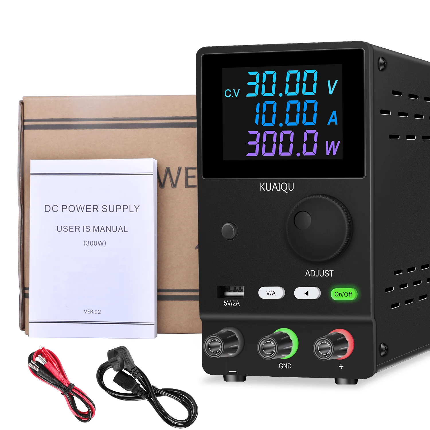 KUAIQU Einstellbares DC-stabilisiertes Netzteil 30V10A 60V 120V Präzisionsspannungsregelung für Galvanisierungs- und Elektrolysetests – Detail 3