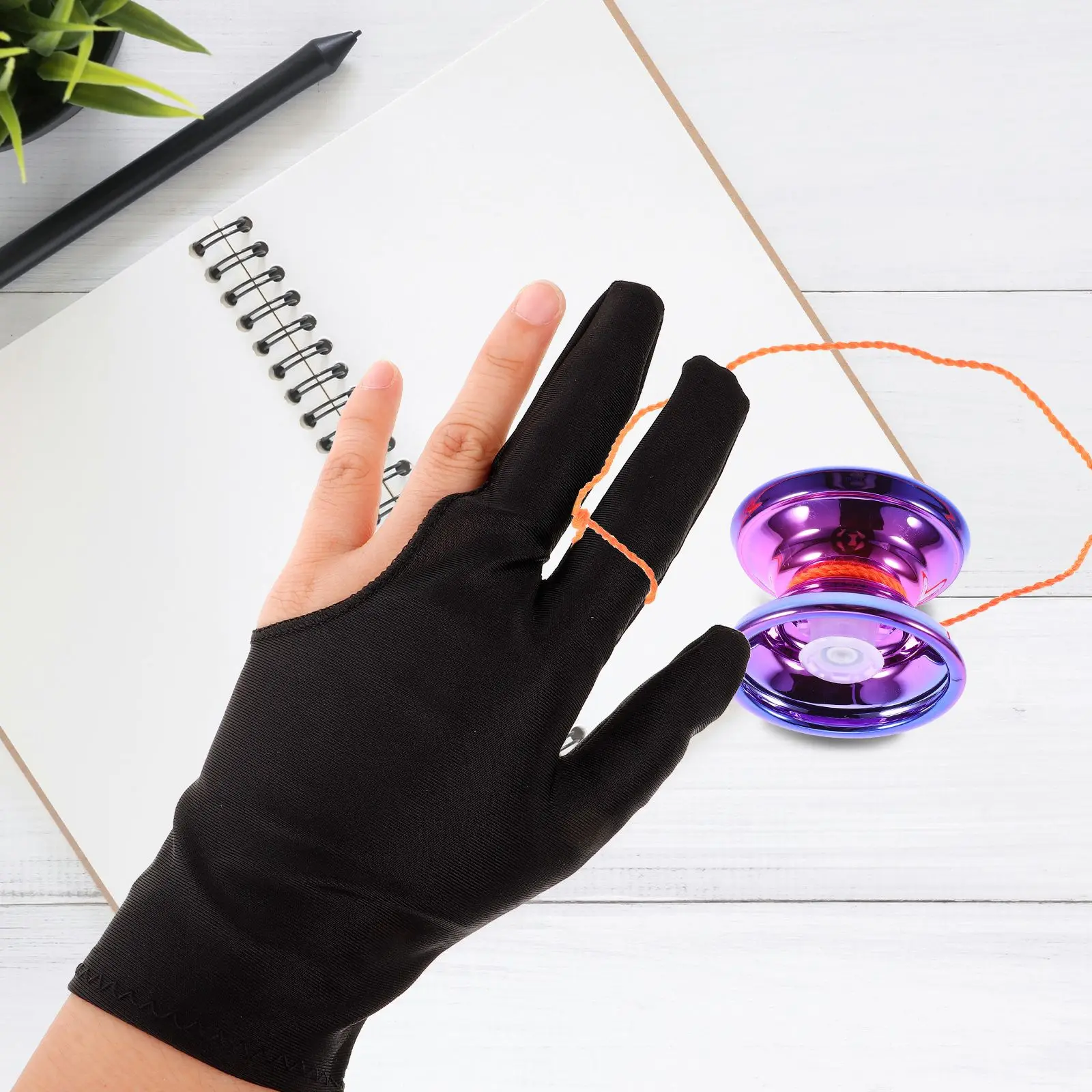 8Pcs YoYo Gloves Yoyo Ball Finger Sleeves Billiards Gloves Snooker Glove Accessories Pool Three Finger For