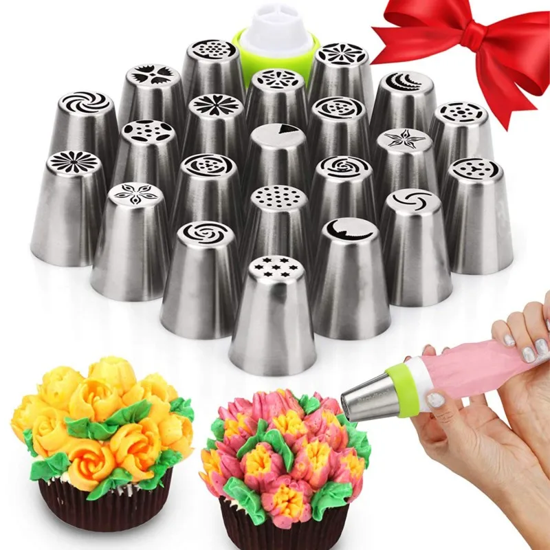 

44Pcs/set Russian Piping Tip Cake Cream Piping Tip Cake Scrape Kitchen Accessoriesr Silicon Mold Cake Decoration Accessories