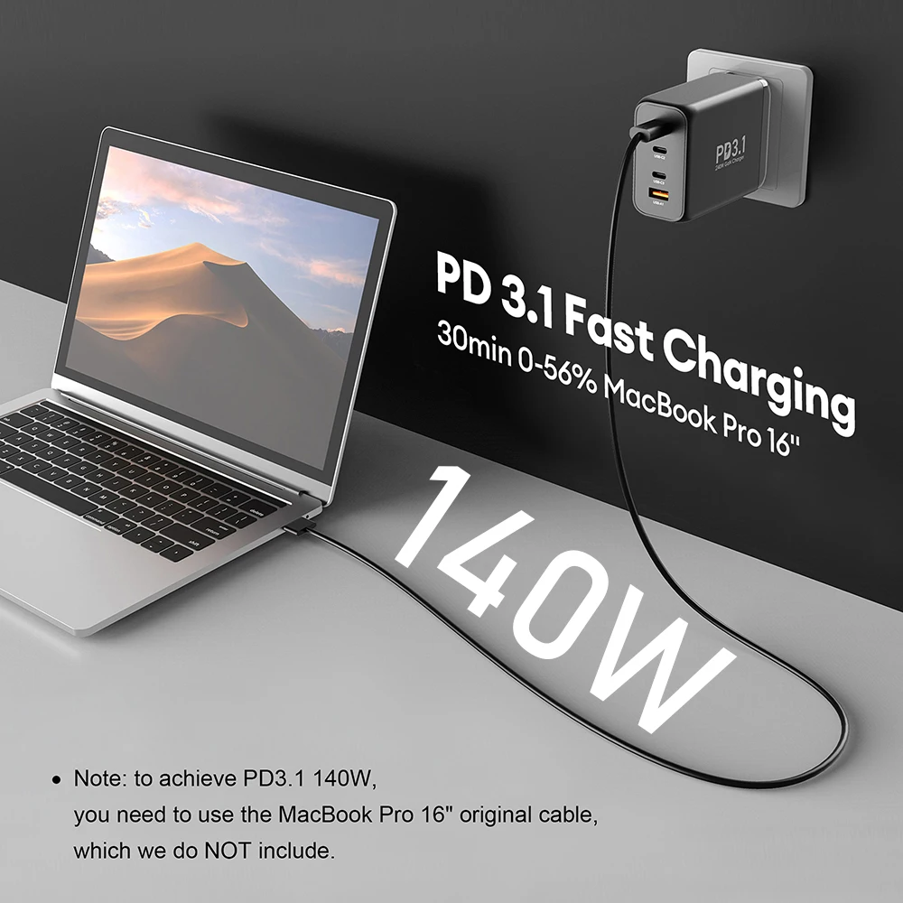 140W MacBook Pro Charger, USB C Power Adapter Compatible with MacBook Pro  16 inch 2023 2021, MacBook Pro 14 15 13, MacBook Air, PD 3.1 28V Great for