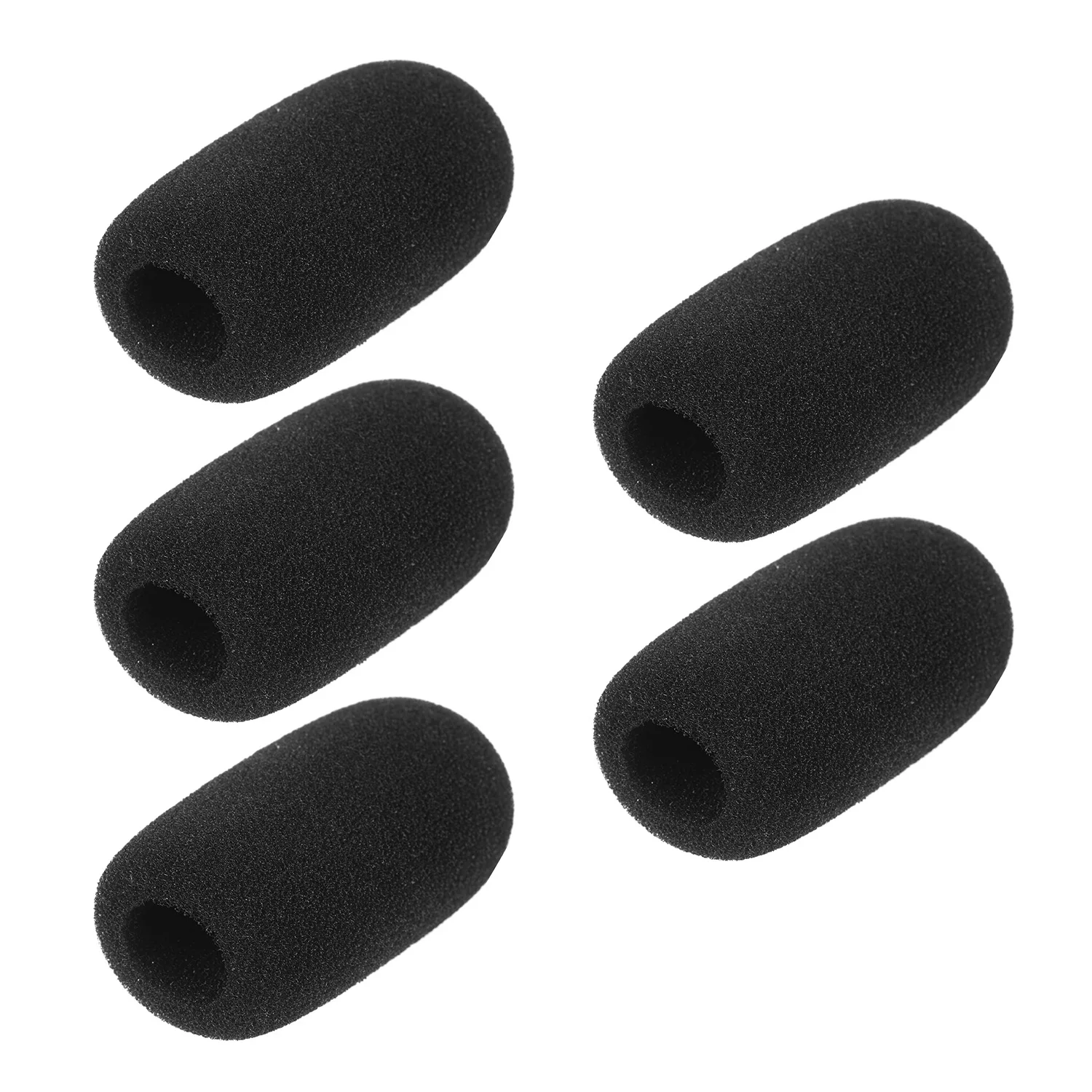5pcs Mini Microphone Windscreens Mic Foam Covers for Lapel Headset Microphone Black Colors of Windscreens Accessories