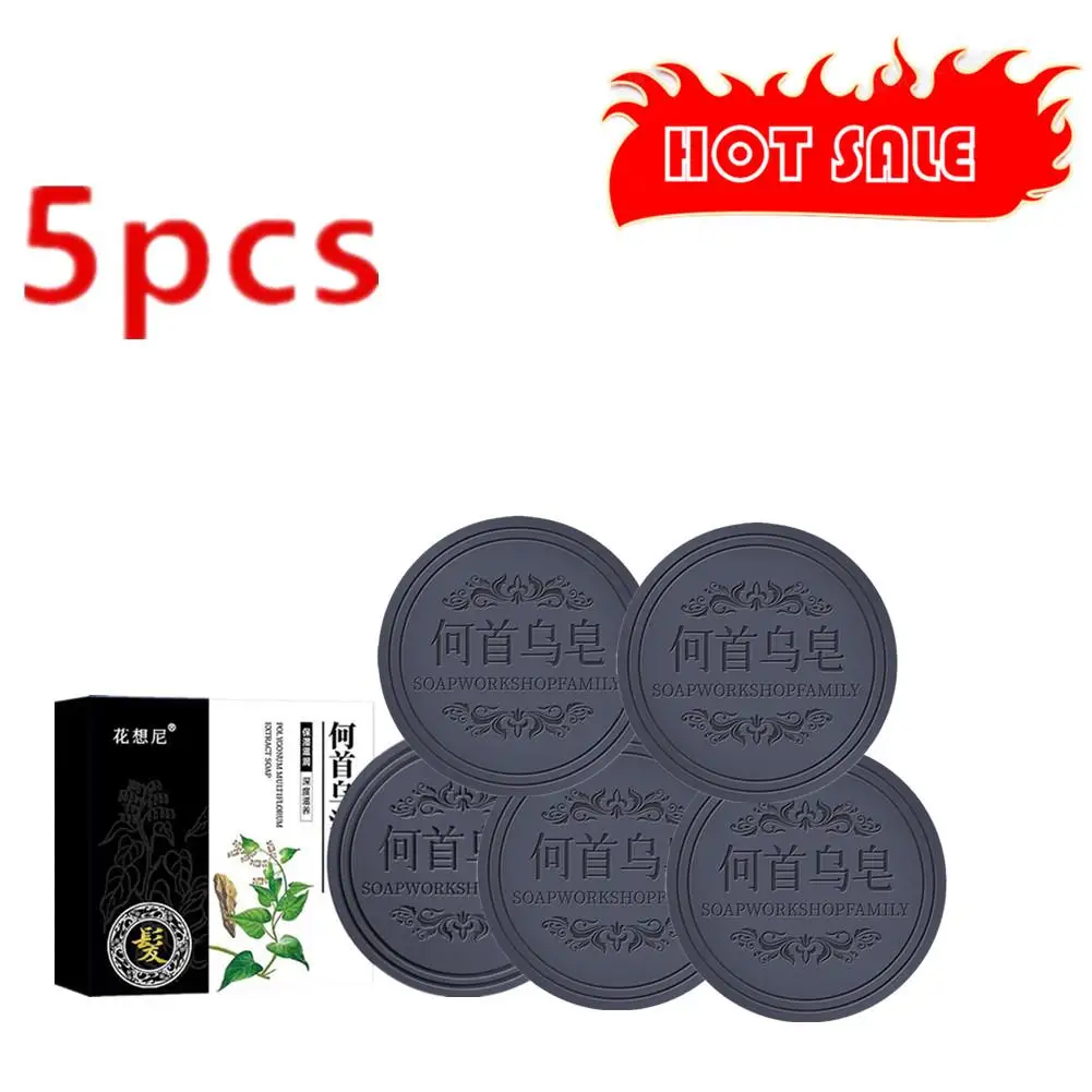 

5X New Hair Shampoo Soap Polygonum Multiflorum Shampoo Hair Canas Dye Black To Soap Gray Shampoo Soap Shampoo Cover Soaps Bar