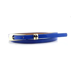 Fashionable PU Leather Narrow Belt with Multicolor Decoration (Royal blue)