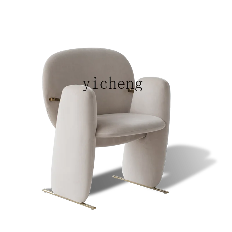 

Zc Stone Chair Simple Velvet Single Creative Couch Living Room Bedroom