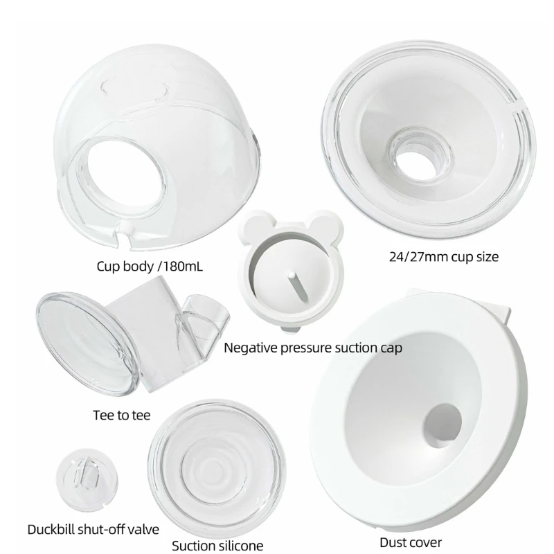 7 in 1 Wearable Breast Pump Milk Collector Cup 24/27MM Flange Insert Suction Bowl For S9/S10/S12 Breast Pump Accessories