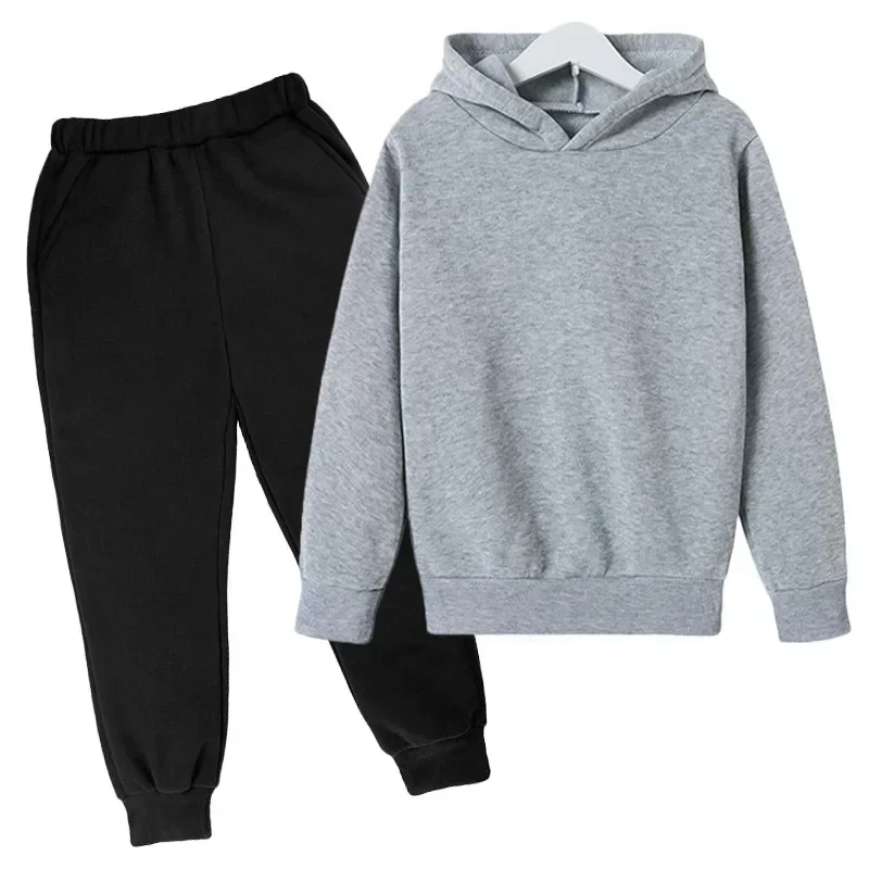 Dětské monochrome svetr a kalhot, mikiny, ležérní šatstvo, sportswear, chlapci, dívčí, podzim, zima, 2022