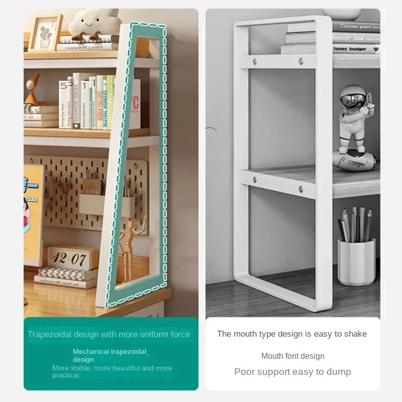 Wooden Multi-layer Table Bookshelf Multi-layer Space-saving Book Organizing Shelf for Students' Desk Storage