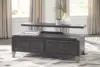 Todoe Industrial Rectangular Lift Top Coffee Table with 2 Storage Drawers, Dark Gray with Weathered Pine Finish 4