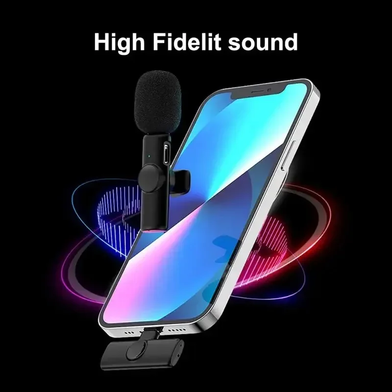Micrófono inalámbrico para iPhone y Android, Kit de micrófono Lavalier con enchufe tipo C para ordenador, Clip de solapa, grabación de Audio y vídeo, K11 - Imagen 5