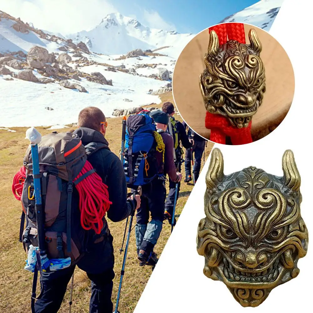 

Punk Brass Skull Knife Beads DIY Woven Bracelets Accessories Rope Outdoor Flashlight Umbrella Lanyard Bracelets Pendant Han S7D6