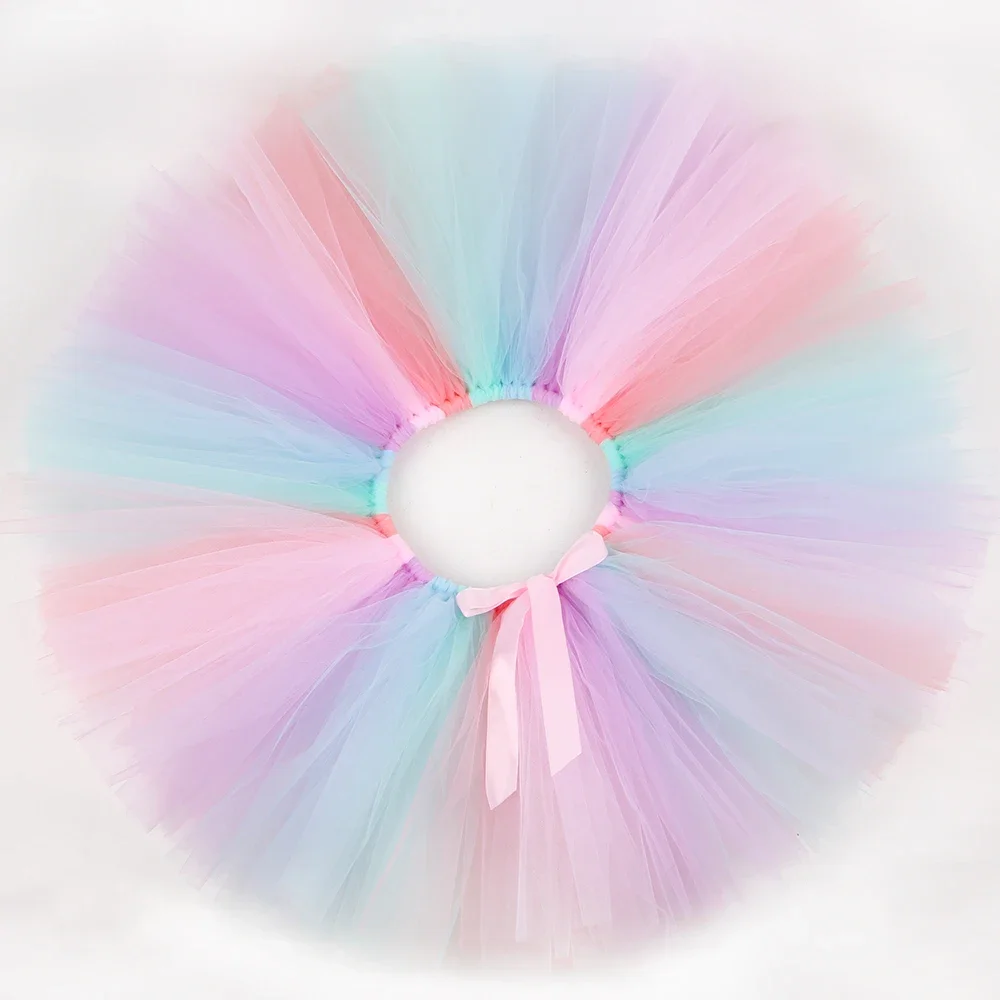 HJTT Girls Unicorn Tutu Skirt Fluffy Toddler Baby Girl Birthday Tutu Outfits Pastel Girls Tulle Skirts Kids Halloween Costume 6